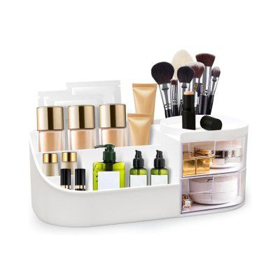 Desk Makeup Brush Organizers Box and Makeup Organizers for Desk Desktop 