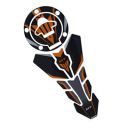 Detachi Bike Tank Pad Fuel Cap Sticker Combo | Resin Vinyl Stickers Compatible with MT 15 Bikes (Pack of 1) (Orange)...