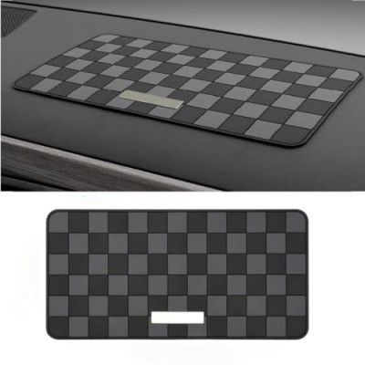 DETACHI Car Dashboard Mat Anti-Slip Rubber Pad Universal Non Slip Car Magic Dashboard Accessories Sticky Adhesive Mat (Black/Grey)Chess Design