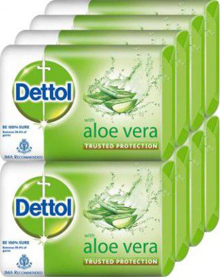 Dettol Bathing Bar Soap, Aloe Vera  (8 x 100 g)