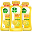 Dettol Lime Fresh Body Wash and Shower Gel Bottle for Women and Men | (Pack of 3 - 250ml each)...