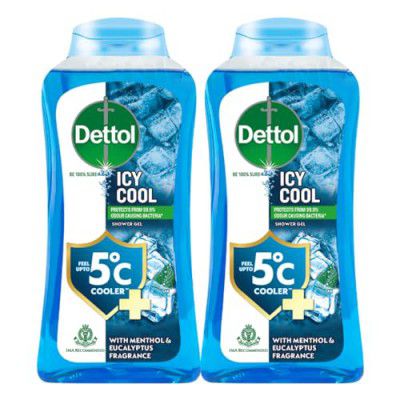 Dettol Body Wash and Shower Gel for Women and Men, Cool (Pack of 2 - 250ml each) | Soap-Free Bodywash | 12h Complete Odour Protection