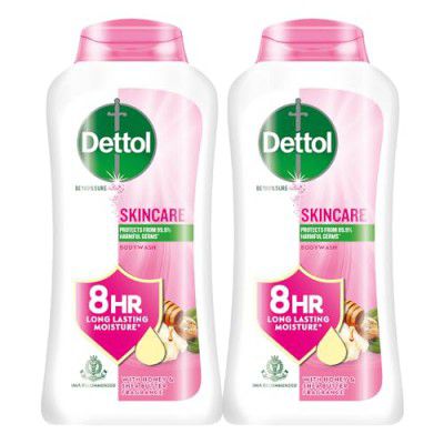 Dettol Body Wash and Shower Gel for Women and Men, With Honey & Shea Butter Fragrance, Skincare - 250ml each | Soap -Free Bodywash | 8h Moisturization (Pack of 2)