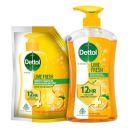 Dettol Body Wash and Shower Gel for Women and Men, Lime Fresh - 500ml With 450ml Refill | Soap-Free Bodywash | 12h Odour Protection...