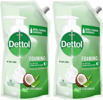 Dettol Foaming Aloe Coconut Hand Wash Refill Pouch (2 x 700 ml)