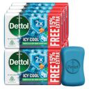 Dettol Icy Cool Bathing Soap Bar With 2x Menthol (690 gm), 75gm +15% Extra Free, Pack of 8...