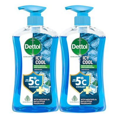 Dettol Icy Cool Body Wash and Shower Gel Pump for Men 500ml Pack of 2