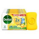 Dettol Lime Cool Bathing Soap Bar with 2x Menthol (600g)- Pack of 4...