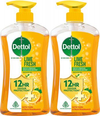 Dettol Lime Fresh Body Wash Combo, Shower Gel for Men & Women, protects from bacteira (2 x 500 ml)