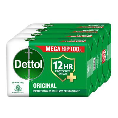 Dettol Original Bathing Soap Bar with 12 HR protective shield (400gm)  (Pack of 4)