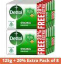 Dettol Original Germ Protection Bathing Soap,125gm + 20% Extra  (8 x 150 g)...