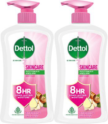 Dettol Skincare Body Wash Combo, Shower Gel for Men & Women, moisturizer, shea butter (2 x 500 ml)