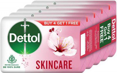 Dettol Skincare Germ Protection Bathing Soap bar, 125gm, Buy 4 Get 1  (4 x 125 g)