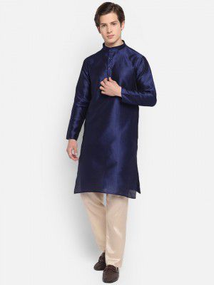 DEVOILER Men Blue Kurta with Pyjamas