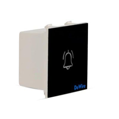 DeWire Touch Bell Switch Glossy Glass Finish Waterproof & Shock Proof Modular Fitting
