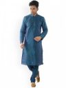 DEYANN Men Blue Solid Kurta with Churidar...