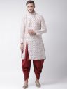 DEYANN Men Off-White & Red Printed Kurta with Patiala...