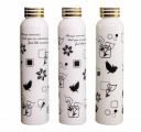 Dezofy Crystal Clear Plastic Fridge Water Bottle Set of 3 1 litre, (MILKY DESIGNED WHITE)...