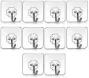 Dezofy Waterproof Stick on Adhesive Stronger Plastic Wall Hooks Hangers Pack of 10...