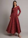 Dhakre fashion  Women Floral Print Viscose Rayon Anarkali Kurta  (Red)...