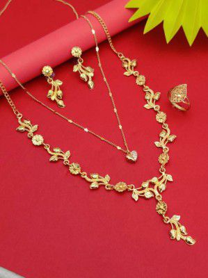 DHARM JEWELS  Alloy Gold-plated Gold Jewel Set  (Pack of 1)