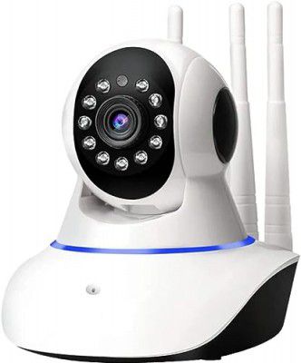 DHC India 1080 HD WiFi Wireless IP Security Camera CCTV [Triple Antenna] | Two Way Communication | Night Vision Camera | Supports Upto 128 GB SD Card [HIGH Range] - White