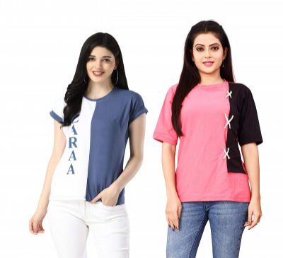 DHRUVI TRENDZ Women Printed Top with Half Sleeves for Office Wear