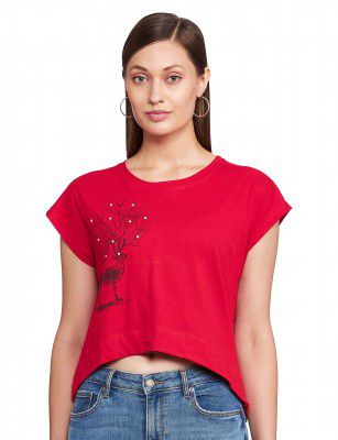 DHRUVI TRENDZ Womens Animal Print Regular Fit Top