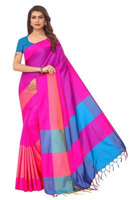 DHRUVI TRENDZ Womens Cotton Silk Saree