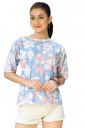 DHRUVI TRENDZ Womens Lycra Striped Tie-Dye T-Shirt for Women Western Tees Travel, Casual, Night Wear Western Tops...