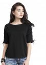 DHRUVI TRENDZ Womens Plain Lycra with Dori Design on Half-Sleeve Regular Fit Office wear,Casual wear Top...