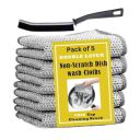 DHVANI Multipurpose Dishwashing Scrubber for Utensils Kitchen Sinks Pots Cleaning Easy rinsing Long Lasting Steel Wire Dishwash Cloth (Pack of 5) with 1 Gap Cleaning Brush Free....