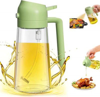 DHYANEXA Glass Oil Sprayer And Dispenser Bottle, Oil Spray Bottle 500Ml