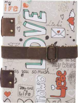 DI-KRAFT Handcrafted Cardbord Diary A5 Diary Unruled 200 Pages (Multicolor)