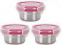 di select Steel, Silicone, Plastic Grocery Container - 250 ml  (Pack of 3, Silver)...