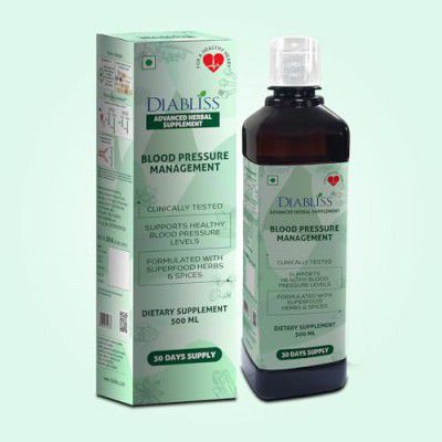 Diabliss Herbal Water to Effectively Manage Hypertension, Clinically Tested and Proven in Significantly Lowering Systolic and Diastolic Blood Pressure (BP), Providing a Safe and Natural Solution for I