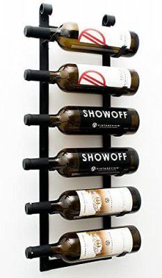 DIAMOND BRAND View Wall Series - Le Rustique 6 Bottle Wall Mounted Wine Rack Stylish Modern Wine Storage with Label Forward Design(Set of 3)