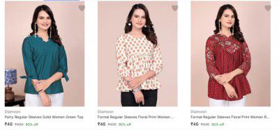 Flipkart Loot : Diamoon Womens Tops Flat Rs 46