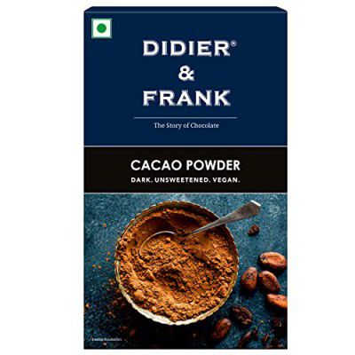 Didier & Frank Pure Cacao Powder, Unsweetened, Dark, Vegan, 100g (Use for Cake, Baking, Hot Chocolate, Milkshake)