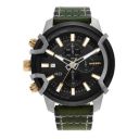 Diesel Mens 48 mm Griffed Black Dial Leather Chronograph Watch - DZ4585I...