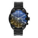 Diesel Mens 49 mm Spiked Black Dial Stainless Steel Chronograph Watch - DZ4609I...