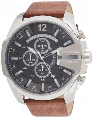 Diesel Mens Mega Chief Chronograph Leather Watch - DZ4290