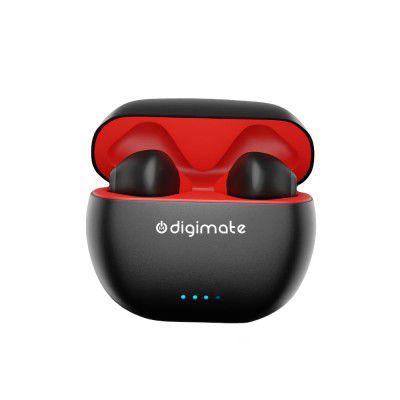 Digimate Arrowlift Wireless Earbuds with LED Charging Case – 25 Hours Playtime (Black, DGMGO5-003)