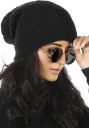 DIGITAL SHOPEE Womens Woollen Solid Woven Winter Knitted Skull Cap ( Black Free Size )...