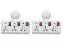 Digiway Three pin Multi Plug Point | Cordless Wall Socket Multi Outlet Extension Board, Pack of 2...