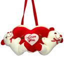 DIKANG Hanging Couple Teddy Bear with Heart for Valentine's Day Gift - 20cm (Off-White & Red)...