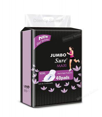 Dilency sales Sanitary Pads/Napkins For Women (Pack-of-40) (XXXL, (Jumbo))