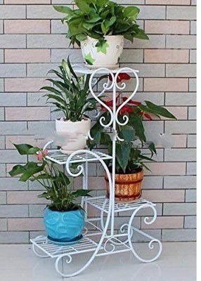 Dime Store Multi Tier Plant Stand Flower Pot Stand (4-Tier, White)