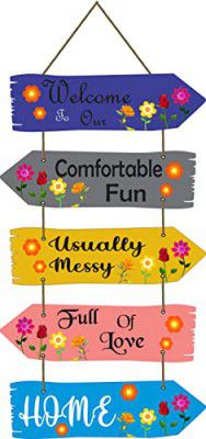 Dinine Craft Decorative Wall Hanging Wooden Art Decoration Item | Wall Hanging For Bedroom and Home Decor | Quotess Decor | Wall Art for Home | Mdf Wall Decor | 5 Plates