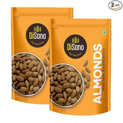 DiSano Californian Premium Almonds (Badam), 500g (2 x 250gm), Dry Fruits